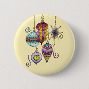 Bóton Redondo 5.08cm Ornamentos de Natal, Elegante e Vidro Rico