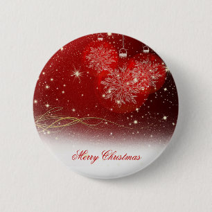 Bóton Redondo 5.08cm Ornamentos festivos de flocos de neve "Feliz Natal