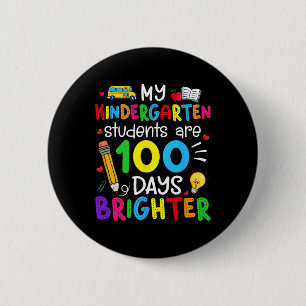 Bóton Redondo 5.08cm Os Estudantes Do Jardim Infantil Têm 100 Dias Mais