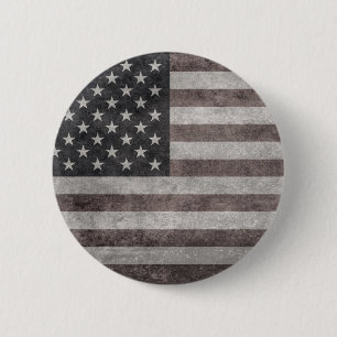 Bóton Redondo 5.08cm Os EUA embandeiram, bandeira americana retro do