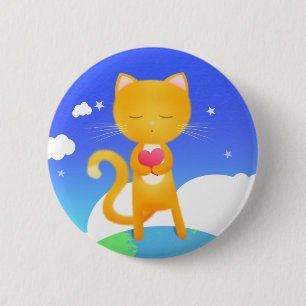 Bóton Redondo 5.08cm Os gatos querem a paz de mundo - crachá do pino