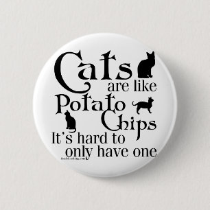 Bóton Redondo 5.08cm Os gatos são como microplaquetas de batata…