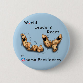 Bóton Redondo 5.08cm Os líderes mundiais reagem (Obama)
