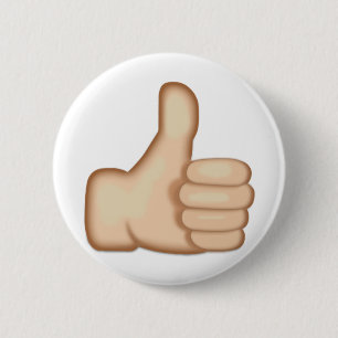 Bóton Redondo 5.08cm Os polegares levantam o sinal Emoji