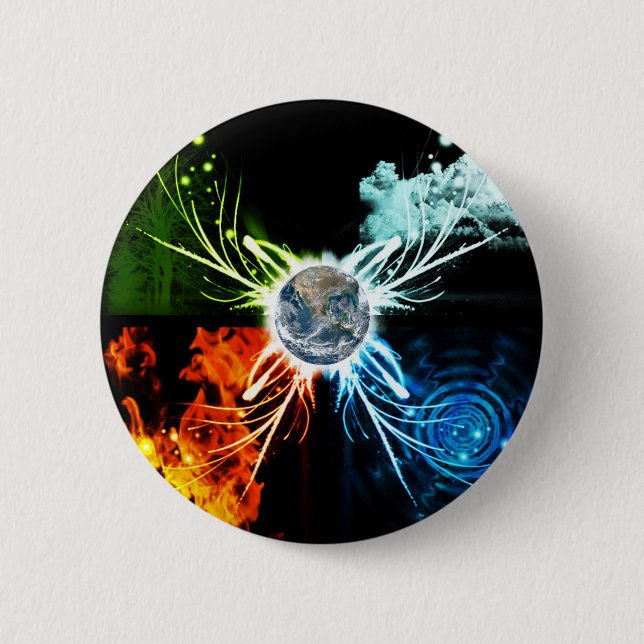 Bóton Redondo 5.08cm Os quatro elementos (Frente)