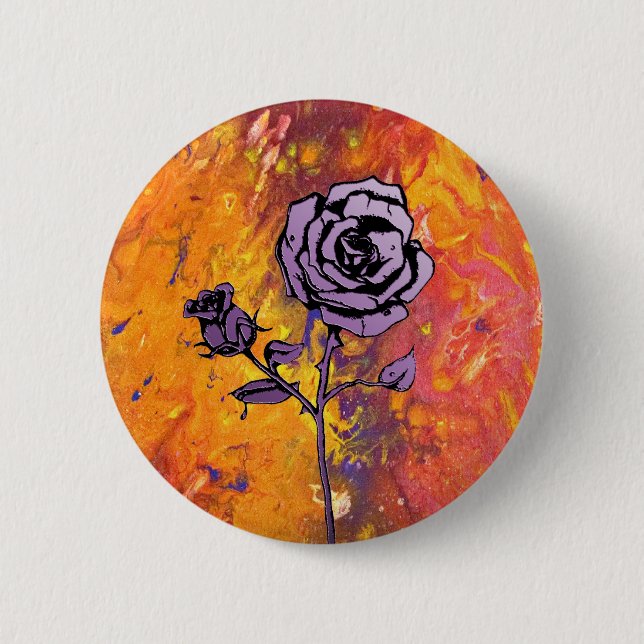 Bóton Redondo 5.08cm Os rosas são roxos (Frente)