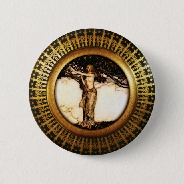 Bóton Redondo 5.08cm Ouro de Freya (Frente)