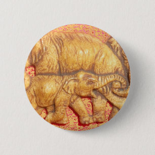 Bóton Redondo 5.08cm Ouro Elefante Hakuna Matata Gift