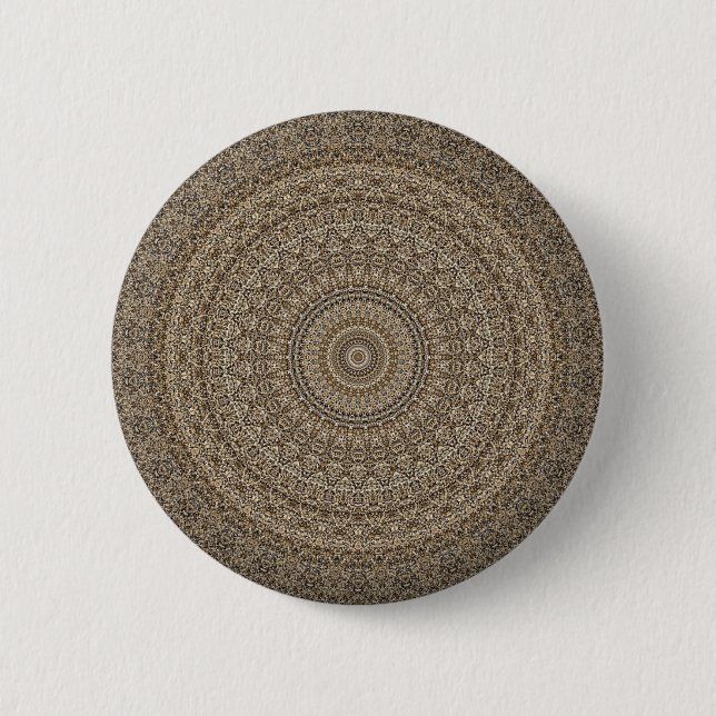 Bóton Redondo 5.08cm Ouro Mandala (Frente)