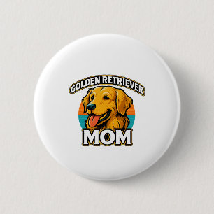 Bóton Redondo 5.08cm Ouro Retriever Mãe � Cão Cachorro Design