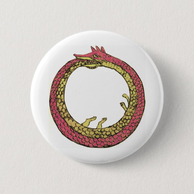 Bóton Redondo 5.08cm Ouroboros (Frente)