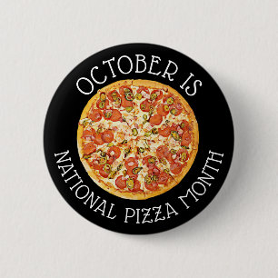 Bóton Redondo 5.08cm Outubro é mês nacional da pizza
