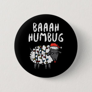 Bóton Redondo 5.08cm Ovelha Baaah Humbug Luzes de Natal Diversão Anti N