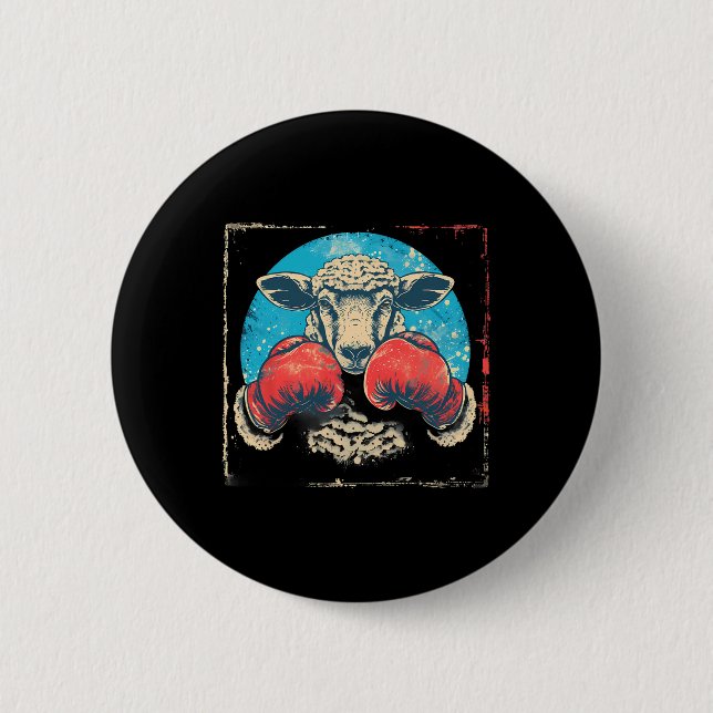 Bóton Redondo 5.08cm Ovelha de Boxe Luvas de Boxe Lamb Kickboxing Engra (Frente)