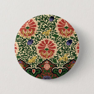 Bóton Redondo 5.08cm Owen Jones Chinoiserie Floral Arte Design Lótus Ve