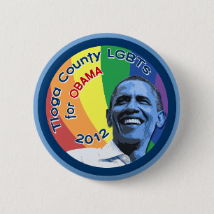 Bóton Redondo 5.08cm PA LGBTs do Condado de Tioga para Obama 2012 2,25"
