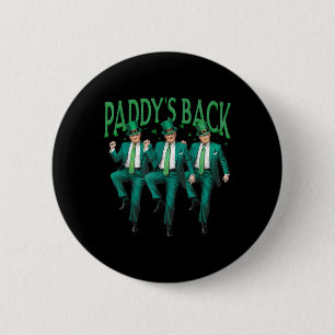 Bóton Redondo 5.08cm Paddys Back Dancing Trump Dia de São Patrício Irla