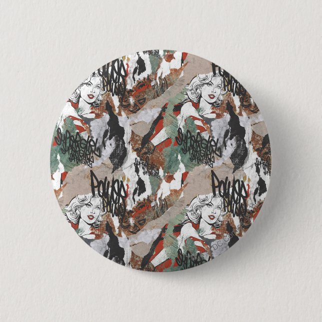 Bóton Redondo 5.08cm Padrão 6 da Supergirl Comic Capers (Frente)