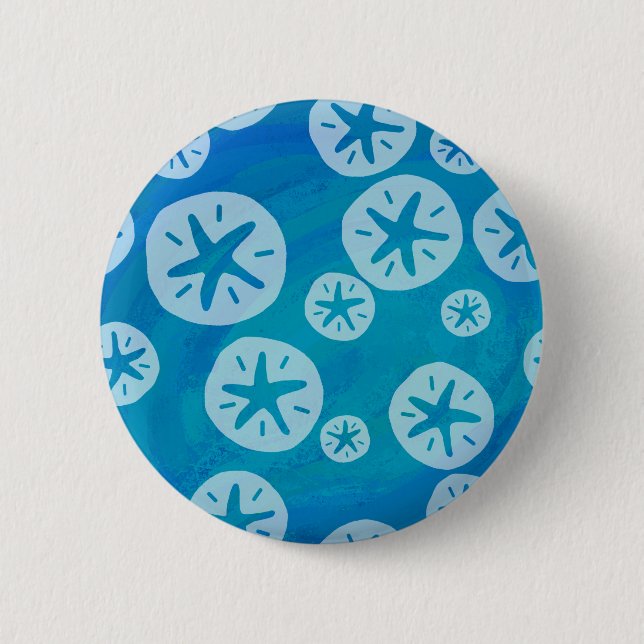 Bóton Redondo 5.08cm Padrão Branco e Azul do Dólar de areia (Frente)