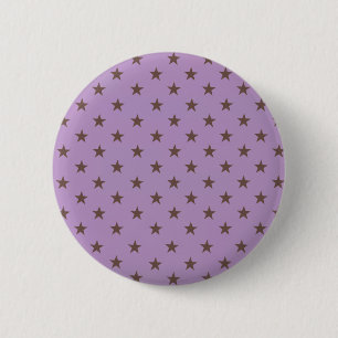 Bóton Redondo 5.08cm Padrão Da Violeta Africana E Das Estrelas Castanh