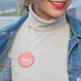 Bóton Redondo 5.08cm Padrão de Abstrato de Grade Retroativa Personalizá