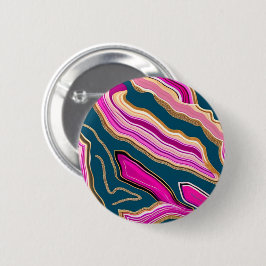 Bóton Redondo 5.08cm Padrão de agata rosa e azul