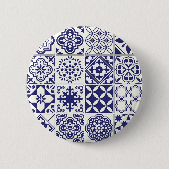 Bóton Redondo 5.08cm Padrão de azulejos (Frente)
