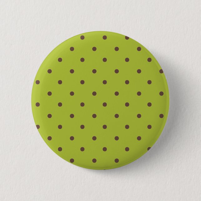 Bóton Redondo 5.08cm Padrão De Bolinhas Verde E Marrom Acid (Frente)