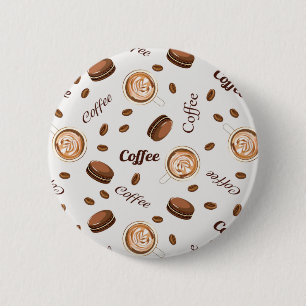Bóton Redondo 5.08cm Padrão de café