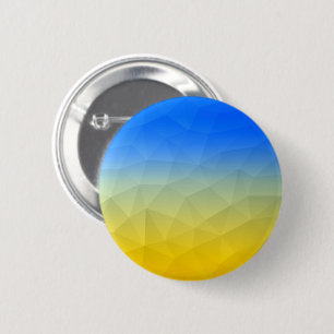 Bóton Redondo 5.08cm Padrão de malha geométrica azul-ucraniano