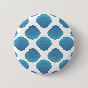Bóton Redondo 5.08cm Padrão de Mosaico da Caça Azul