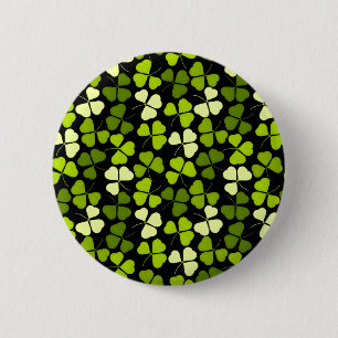 Bóton Redondo 5.08cm Padrão de Shamrock escuro verde e preto