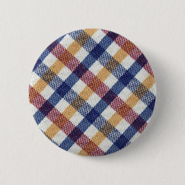 Bóton Redondo 5.08cm Padrão de Tartan multicolorido
