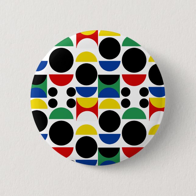 Bóton Redondo 5.08cm Padrão do século de Médio Bauhaus escandinavo (Frente)