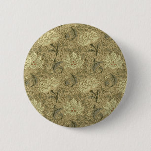 Bóton Redondo 5.08cm Padrão Floral William Morris Windrush: Vintage