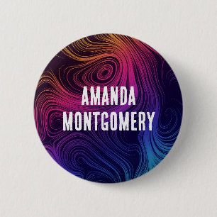 Bóton Redondo 5.08cm Padrão Legal dos círculos de vibração e espirros