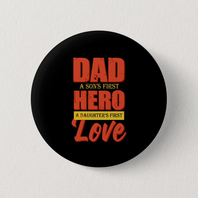 Bóton Redondo 5.08cm Padre Gift | Pai Hero Love (Frente)