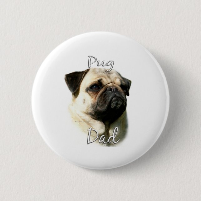 Bóton Redondo 5.08cm Pai 2 Pug (grampo) (Frente)