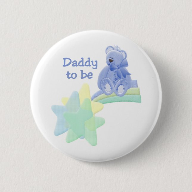 Bóton Redondo 5.08cm Pai azul do urso a ser (Frente)