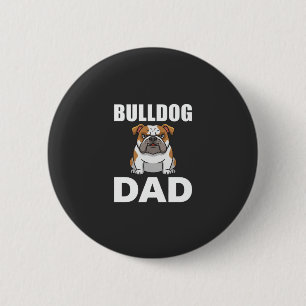 Bóton Redondo 5.08cm Pai Bulldog Cartoon Amante de Cachorro