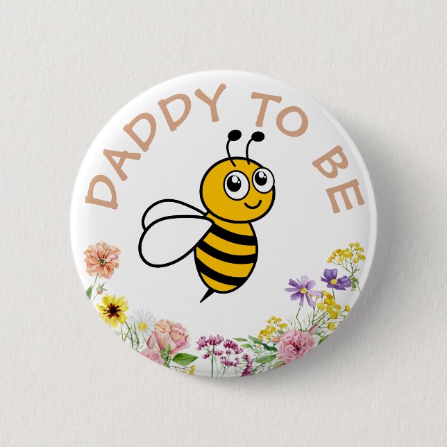 Bóton Redondo 5.08cm Pai De Ser Doce Como Abelha (Frente)