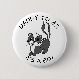 Bóton Redondo 5.08cm Pai de ser o botão de Chá de fraldas do Racoon