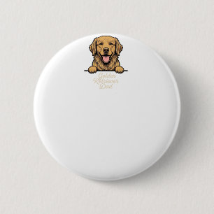 Bóton Redondo 5.08cm Pai do Golden Retriever Gravação Vintage