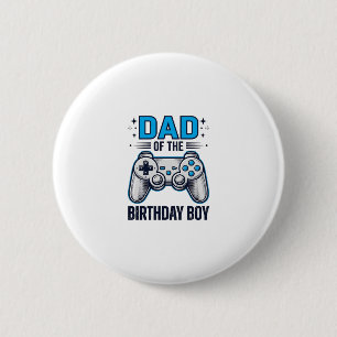 Bóton Redondo 5.08cm Pai do Menino Aniversariante Camisa de Gamer Desig