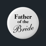 Bóton Redondo 5.08cm Pai Elegante das noivas | Branco<br><div class="desc">Pai Elegante das noivas | Branco. Ótima ideia para pai na festa de casamento. As cores preto e branco podem ser alteradas. Personalizável para outros membros da família e grupo.</div>