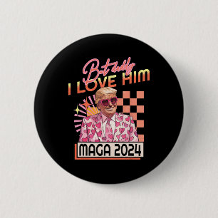 Bóton Redondo 5.08cm Pai Eu Amo-Lo Maga 2024 Donald Trump Back 4th O