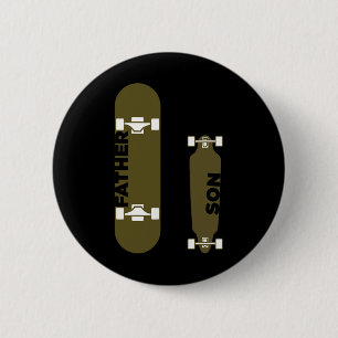 Bóton Redondo 5.08cm Pai Filho Skater Skateboard Skate Patinação Quadro