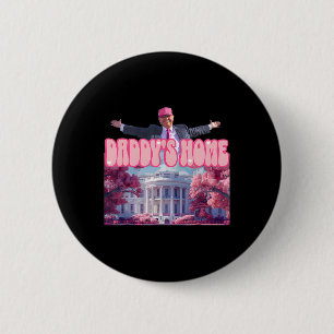 Bóton Redondo 5.08cm Pai Home Trump Pink Trump Won 2024 Take Americ