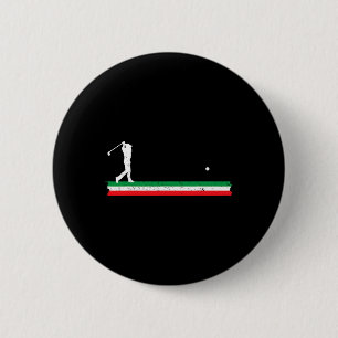 Bóton Redondo 5.08cm Pai Italiano Jogando Golfe Bandeira Itália Fã de G