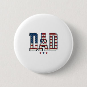 Bóton Redondo 5.08cm Pai Patriota Bandeira Americana Design Vetorial Vi